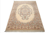 8x10 Ivory, Tan, Rose Color Hand Knotted French Aubusson Savonnerie Wool Traditional  Oriental Rug